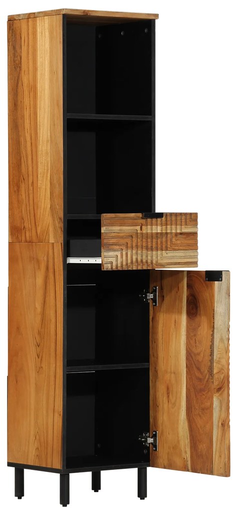 vidaXL Ντουλάπα Μπάνιου 38x33x160 εκ. Μασίφ Ξύλο Ακακίας
