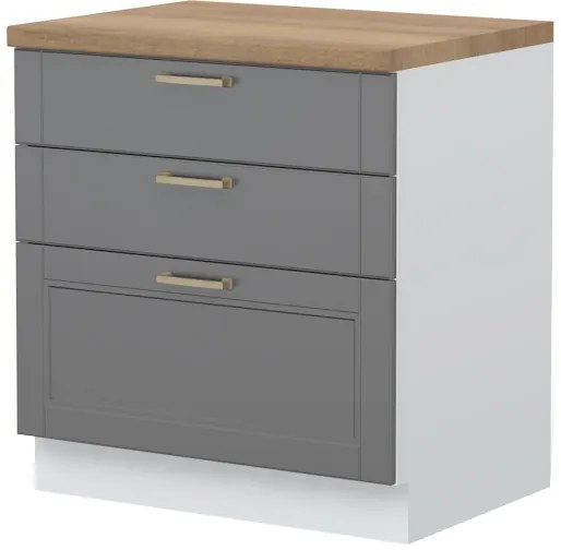 Επιδαπέδιο ντουλάπι Tahoma R-80-3F-Γραφίτης - 80.00Χ60.00Χ88.00cm