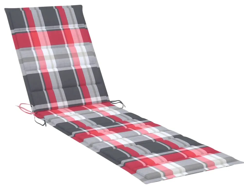 vidaXL Ξαπλώστρα από Μασίφ Ξύλο Teak με Τραπέζι και Μαξιλάρι