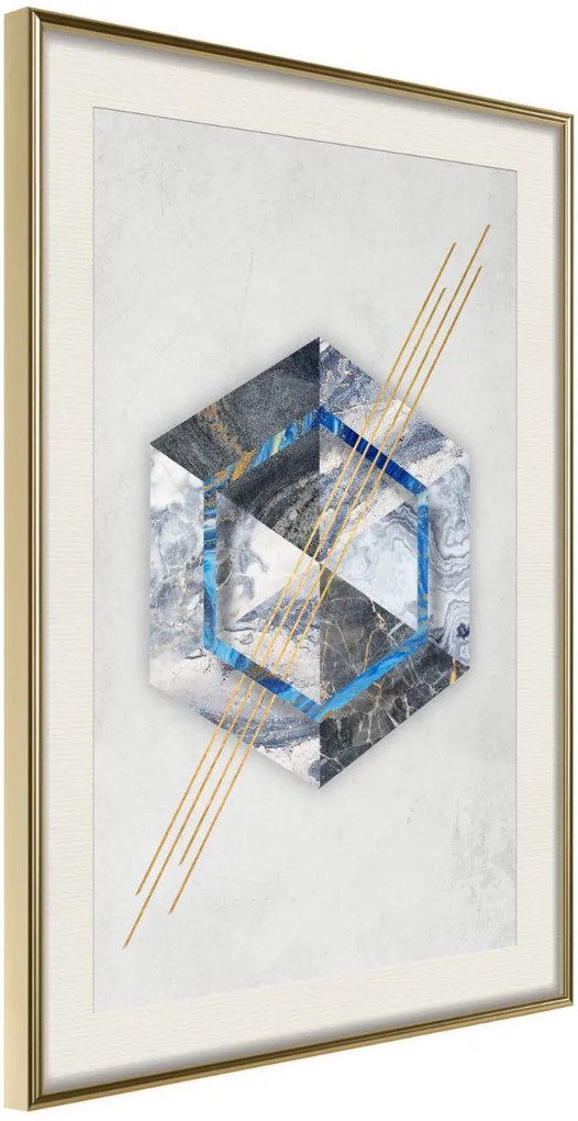 Αφίσα - Marble Composition II - 20x30 - Χρυσό - Με πασπαρτού