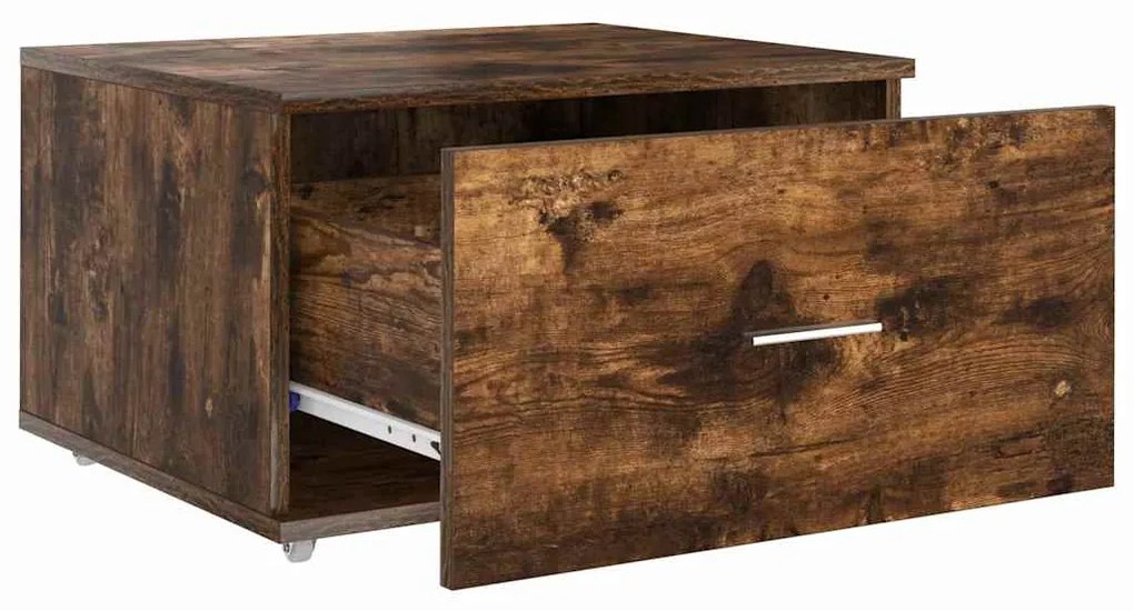 vidaXL Ντουλάπι με Συρτάρια με τροχούς Καπνιστό Δρύς 55 x 45 x 31 εκ