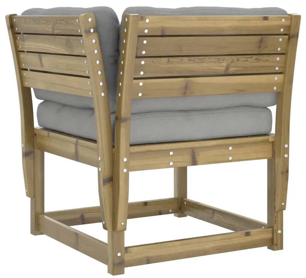 vidaXL Καναπές Κήπου Γωνιακός 73x73x78εκ. Εμποτ. Ξύλο Πεύκου Μαξιλάρια