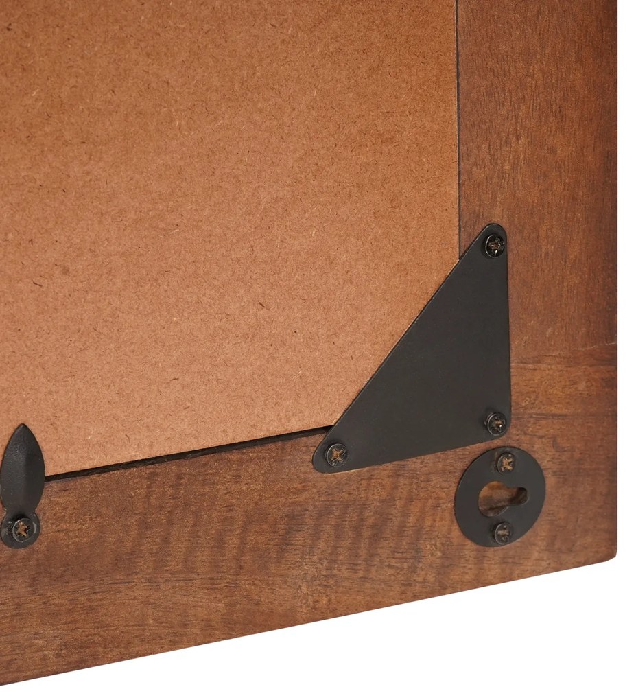 vidaXL Καθρέφτης Καφέ, ασημί 50 x 70 cm Στερεό ξύλο μάνγκο, γυαλί