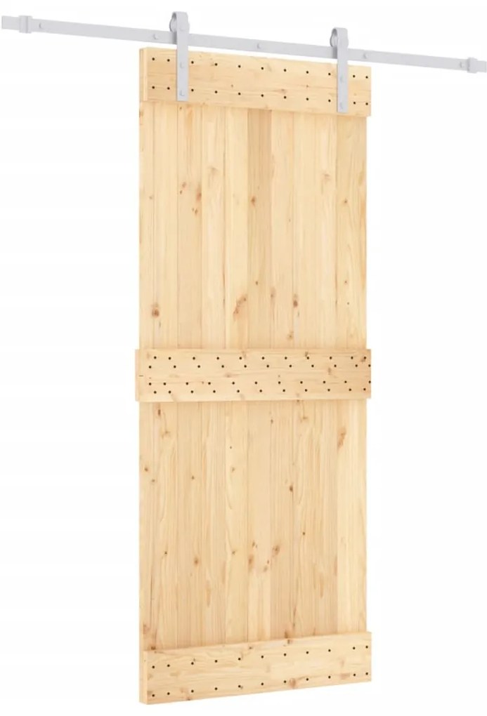 vidaXL Συρόμενη Μεσόπορτα με Μηχανισμό 85 x 210 εκ. Μασίφ Ξύλο Πεύκου