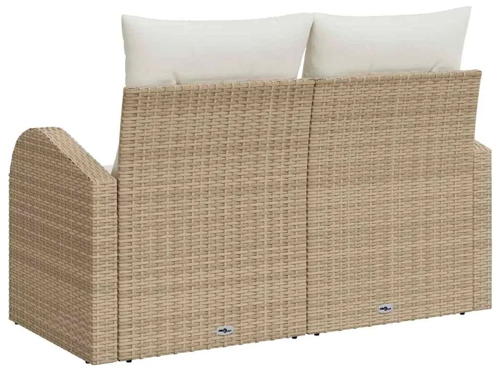 vidaXL Καναπές Κήπου με μαξιλάρι Μπεζ 124 x 62 x 69cm συνθετικό ρατάν