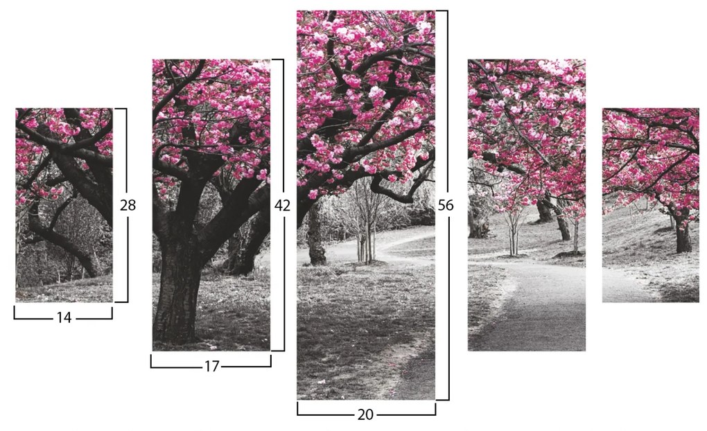 ΠΙΝΑΚΑΣ ΠΕΝΤΑΠΤΥΧΟ MDF BLOOMING TREE 82Χ56x3  HM7207.04