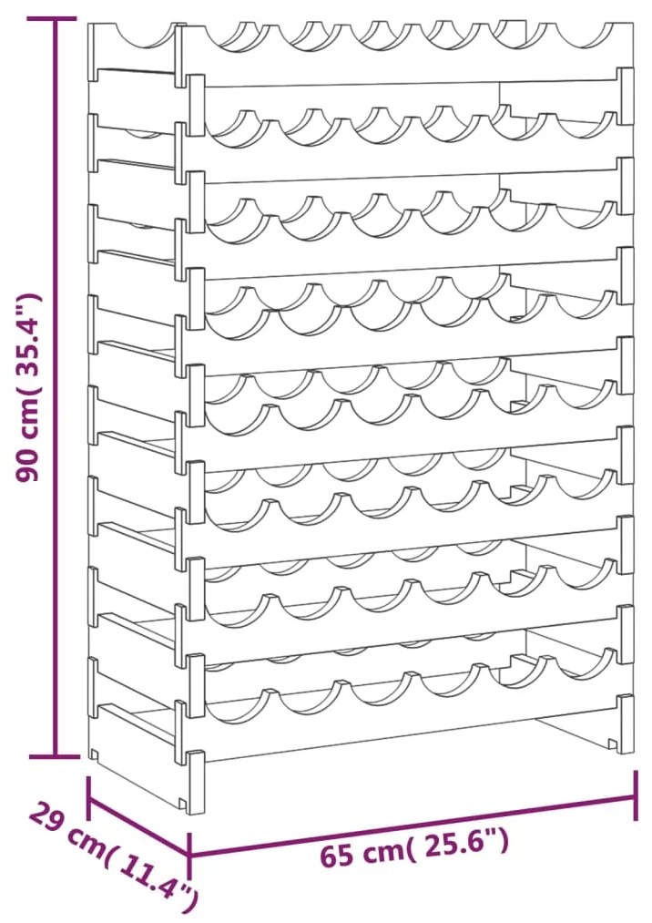 vidaXL Ραφιέρα Κρασιών 65 x 29 x 90 εκ. από Μασίφ Ξύλο Πεύκου