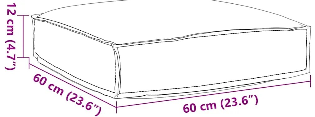 vidaXL Μαξιλάρι Γκρι 60 x 60 x 12 cm Ύφασμα Όξφορντ