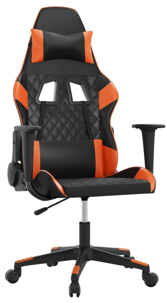 vidaXL Καρέκλα Gaming Μαύρο/Πορτοκαλί Συνθετικό Δέρμα