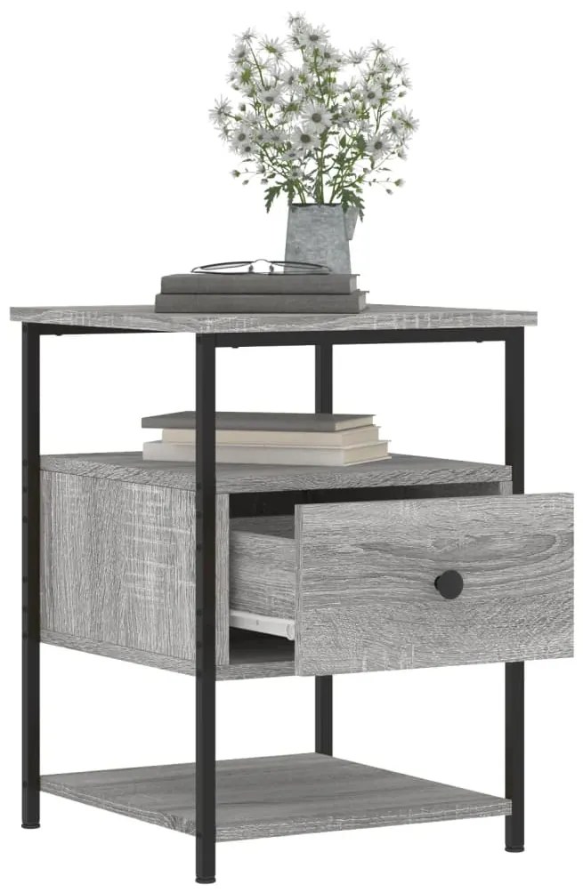 vidaXL Κομοδίνα 2 τεμ. Γκρι Sonoma 40 x 42 x 56 εκ. από Επεξεργ. Ξύλο