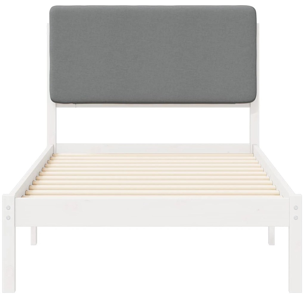vidaXL Σκελετός Κρεβατιού με Επενδεδυμένο Κεφαλάρι Ανοιχτό γκρι