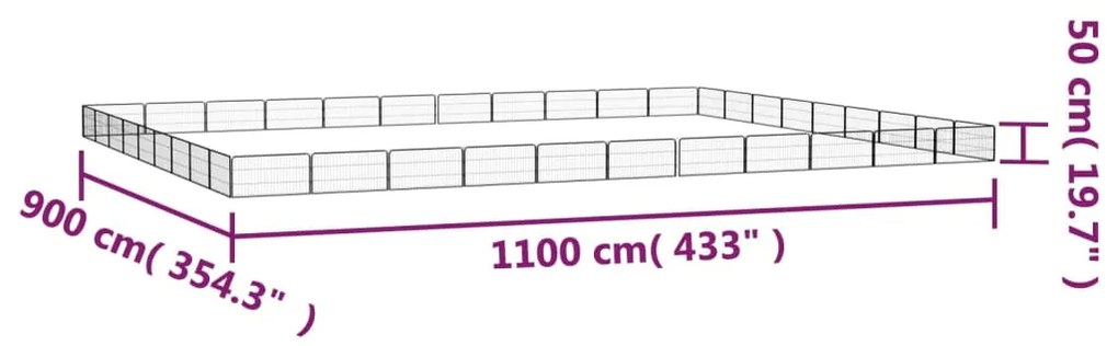 ΠΑΡΚΟΚΡΕΒΑΤΟ ΣΚΥΛΟΥ 40 ΠΑΝΕΛ ΜΑΥΡΟ 100X50ΕΚ ΑΤΣΑΛΙ ΒΑΦΗ ΠΟΥΔΡΑΣ 3115975