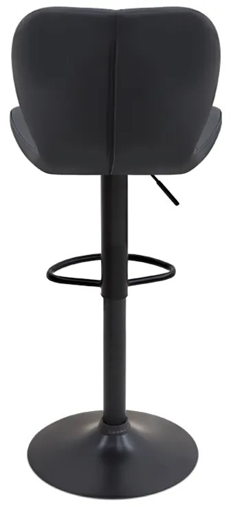 Σκαμπό μπαρ Dolores Megapap με ρυθμιζόμενο ύψος PU μαύρο - βάση μαύρο ματ 45,5x38x89/109εκ.