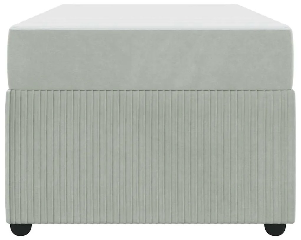 vidaXL Σκελετός Κρεβατιού με στρώμα Ανοιχτό γκρι 90 x 200 cm ύφασμα