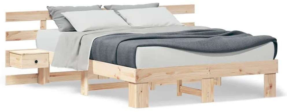 vidaXL Σκελετός Κρεβατιού Καφέ 160 x 200 cm Μασίφ ξύλο πεύκου