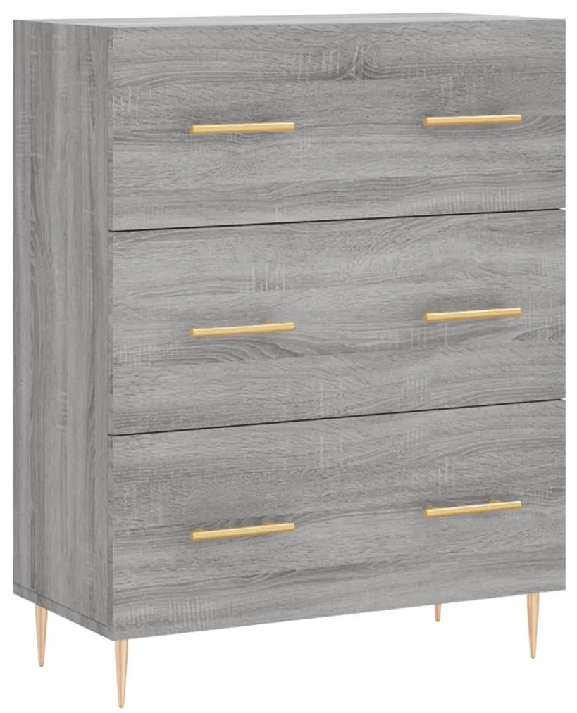 vidaXL Ντουλάπι Γκρι Sonoma 69,5 x 34 x 180 εκ. Επεξεργασμένο Ξύλο