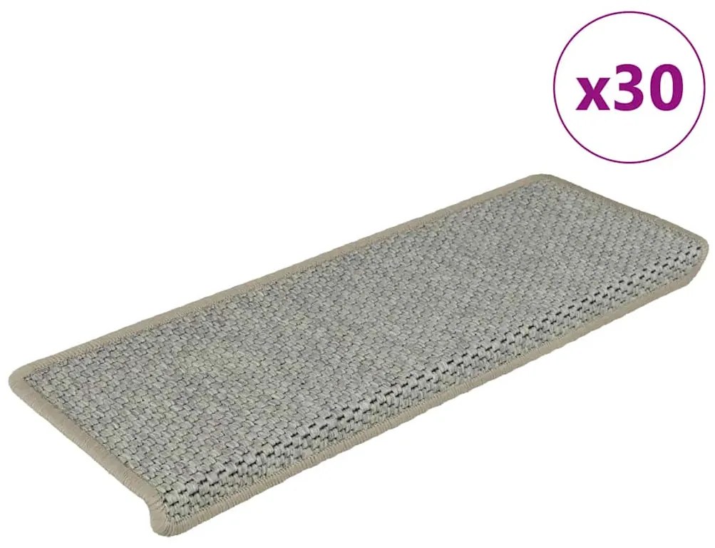 vidaXL Πατάκια Σκάλας Αυτοκόλ. 30 τεμ. Όψη Σιζάλ Πράσινο 65x21x4 εκ.