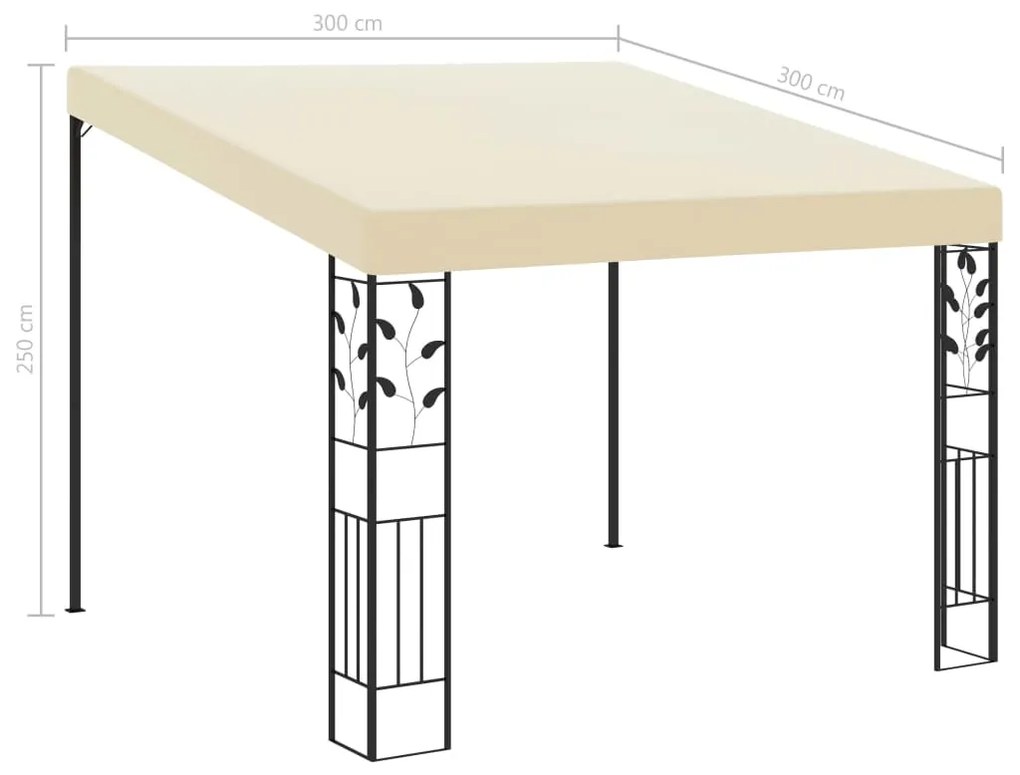 vidaXL Κιόσκι Επιτοίχιο Κρεμ 3 x 3 x 2,5 μ.