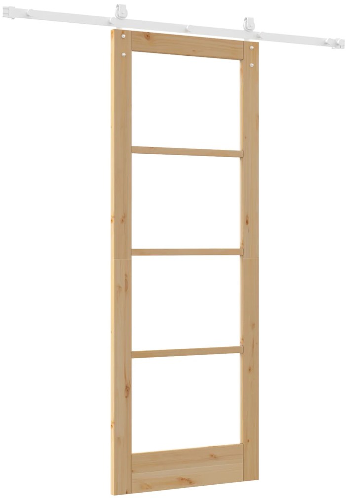 vidaXL Συρόμενη Πόρτα με Εξαρτήματα 78x211 cm Μασίφ Ξύλο Πεύκο