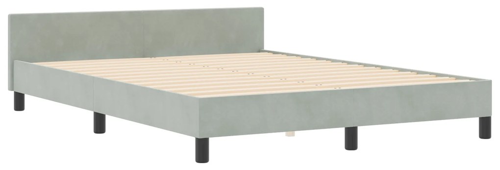 vidaXL Σκελετός Κρεβατιού Ανοιχτό γκρι 180 x 200 cm Βελούδο