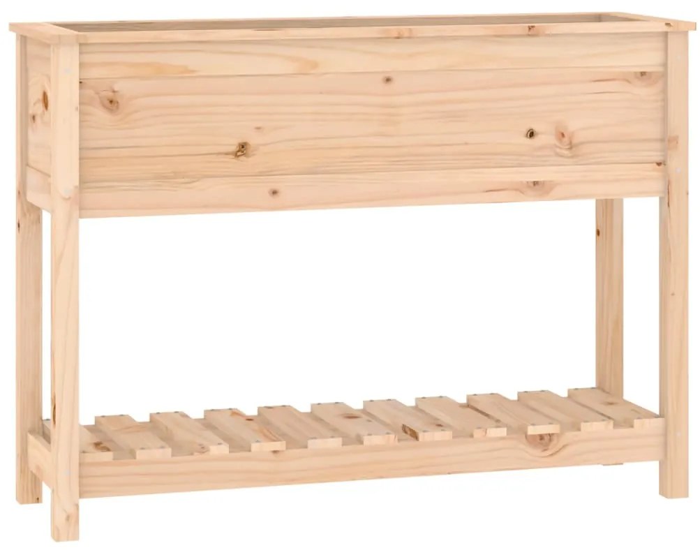 vidaXL Ζαρντινιέρα με Ράφι 111,5 x 34,5 x 81 εκ. Μασίφ Ξύλο Πεύκου
