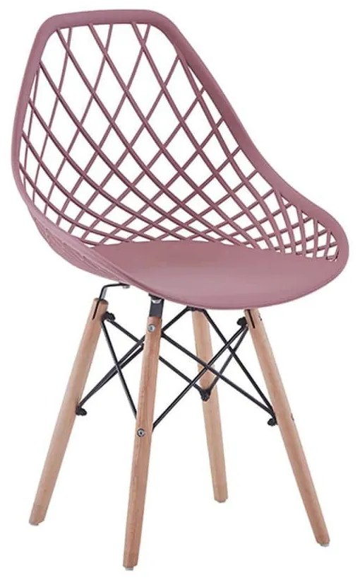 Καρέκλα Tree Pink 49x53xH81,5cm 03-0674 Σετ 4τμχ Wood, Polypropylene