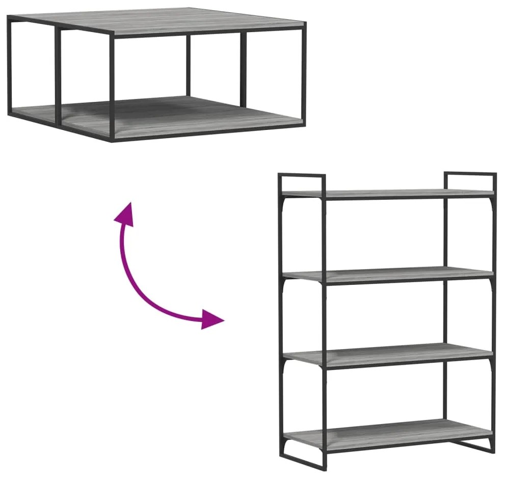 vidaXL Ράφια Τοίχου 4 τεμ. Γκρι Sonoma 80x40x1,5 εκ. Επεξεργ. Ξύλο