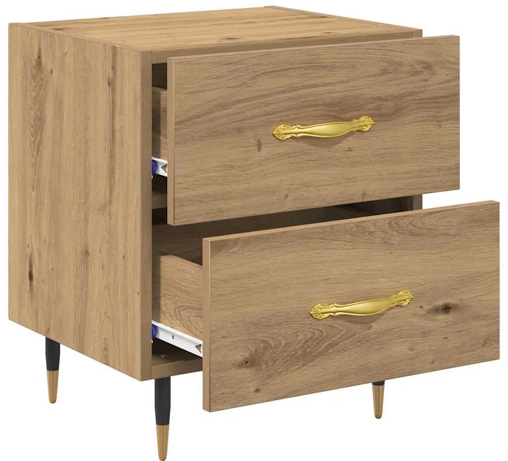 vidaXL Κομοδίνο με συρτάρι 2 pcs artisan δρυς 40 x 35 x 47.5 εκ