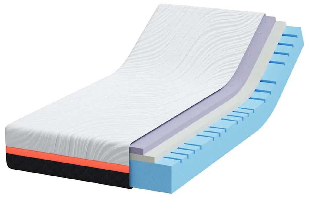 vidaXL Στρώμα Λευκό και Γκρι 90 x 200 cm Αφρός Μνήμης