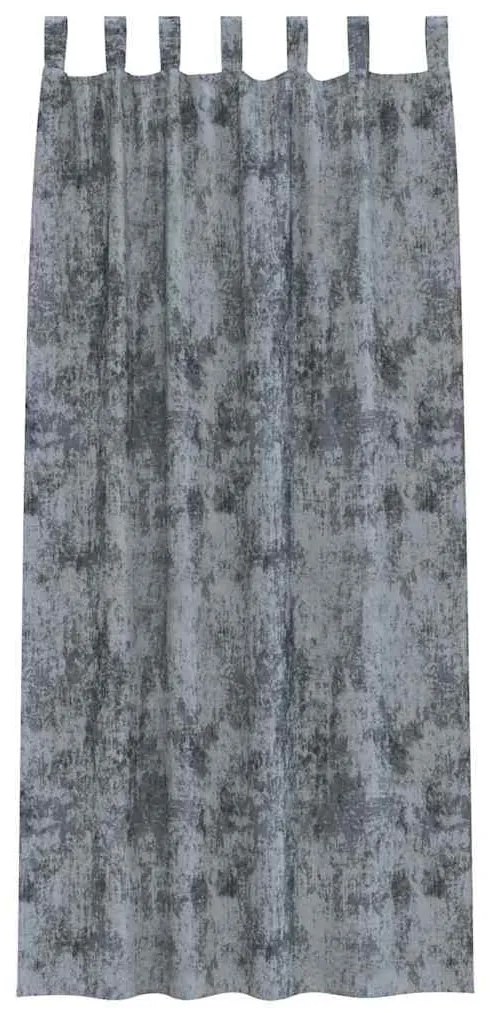 vidaXL Κουρτίνα με κουρτίνες 2 pcs Ασημί γκρι 225 x 140 εκ. Βελούδο
