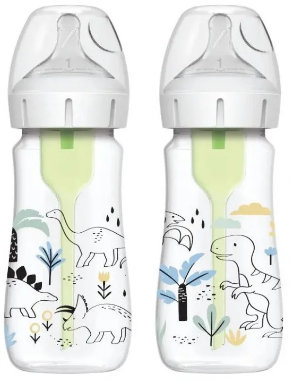 DR. BROWN'S Μπιμπερό πλαστικό Options (Φ.Λ.) 270 ml δεινόσαυροι (2 τεμ.) WB 92026