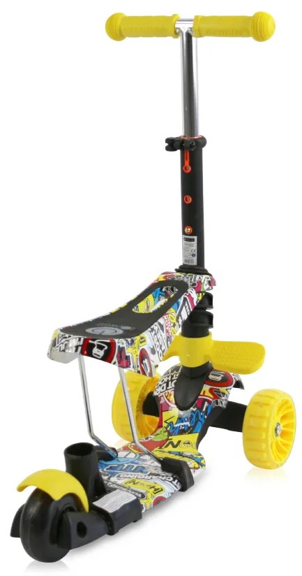 Παιδικό πατίνι Draxter Plus Scooter με κάθισμα και χειρολαβή γονέα Graffiti Smile 10390140019 Lorelli