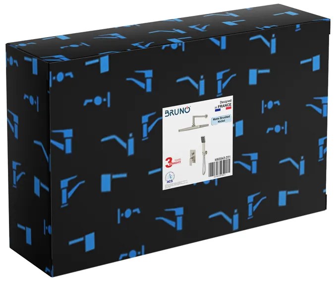 BRUNO σετ κεφαλή ντους με τηλέφωνο M63542-221, αναμεικτική, εντοιχισμού, ασημί