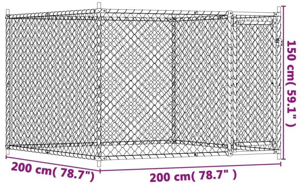 ΚΛΟΥΒΙ ΣΚΥΛΟΥ ΜΕ ΠΟΡΤΑ ΓΚΡΙ 2X2X1,5 Μ. ΓΑΛΒΑΝΙΣΜΕΝΟΣ ΧΑΛΥΒΑΣ 172562