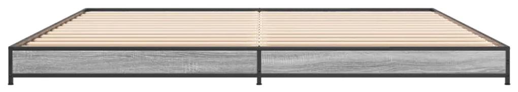 vidaXL Πλαίσιο Κρεβατιού Γκρι Sonoma 160x200 εκ. Επεξ. Ξύλο & Μέταλλο