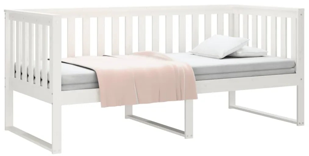 vidaXL Κρεβάτι ημέρας χωρίς στρώμα Λευκό 100x200 cm Στερεό ξύλο πεύκο