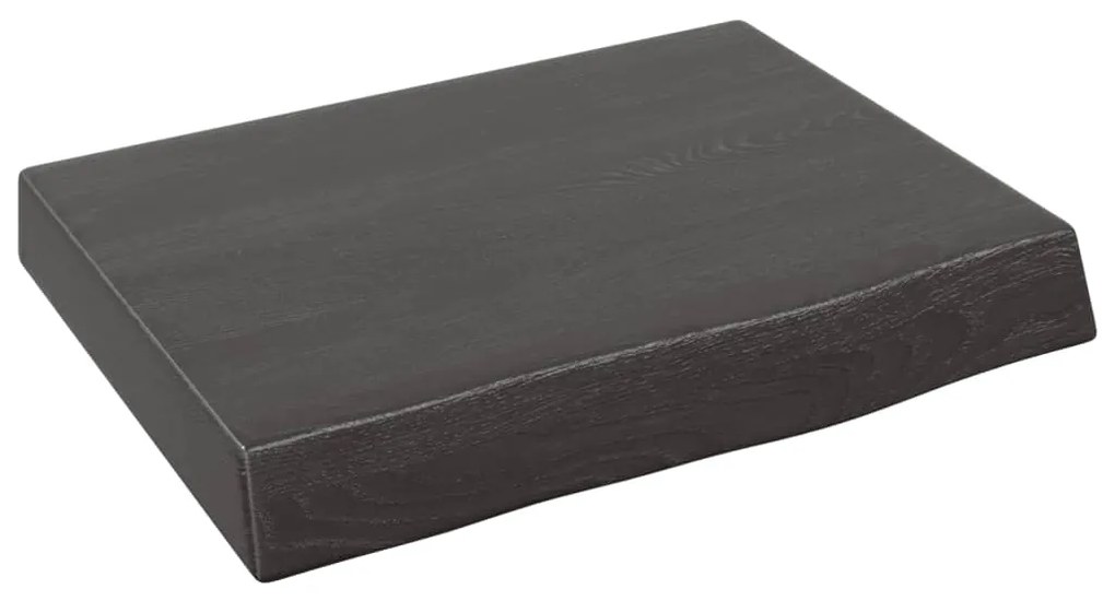 vidaXL Ράφι Τοίχου Σκ. Γκρι 40x30x(2-6) εκ. Επεξεργ. Μασίφ Ξύλο Δρυός