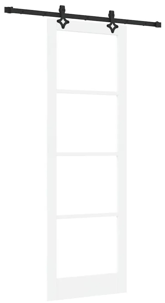 vidaXL Συρόμενη Πόρτα Λευκό 78 x 232 cm Ξύλο και μέταλλο