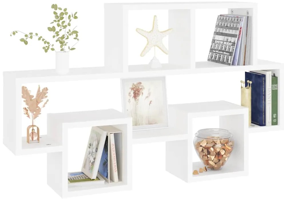 vidaXL Ράφι Τοίχου σε Σχήμα Αυτοκινήτου Λευκό 82x15x51 εκ. Επεξ. Ξύλο