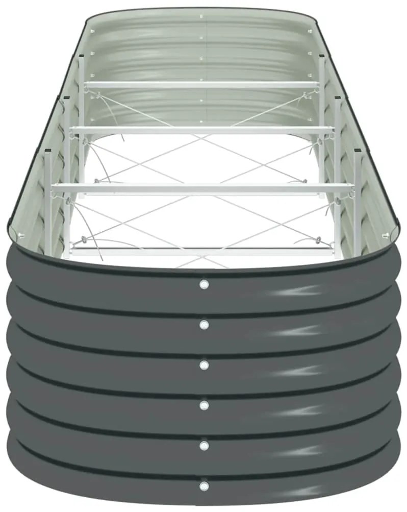 vidaXL Ζαρντινιέρα Υπερυψωμένη Γκρι 400x80x44 εκ. Γαλβανισμ. Χάλυβας