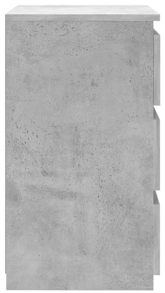 vidaXL Κομοδίνα 2 τεμ. Γκρι Σκυροδέματος 40x35x62,5 εκ. Επεξ. Ξύλο
