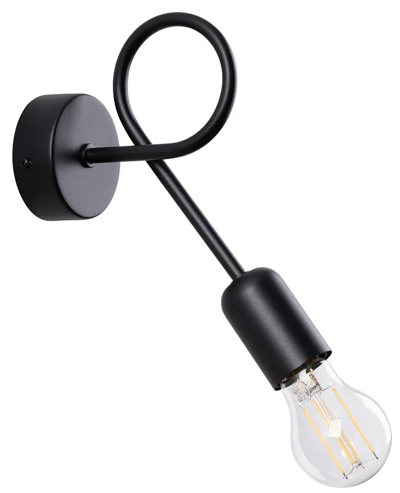 Φωτιστικό τοίχου LOOP μαύρο ατσάλι/1xmax/15W LED