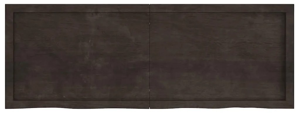 vidaXL Ράφι Τοίχου Σκούρο Καφέ 140x50x(2-6) εκ. Επεξ. Μασίφ Ξύλο Δρυός