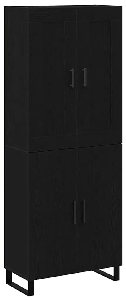 vidaXL Highboard Επιτοίχιο 2 pcs Μαύρη δρυς 69.5 x 34 x 180 εκ.