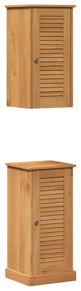 vidaXL Σετ Επίπλων Μπάνιου με ράφι VIGO 2 pcs Καφέ και Μέλι Καφέ