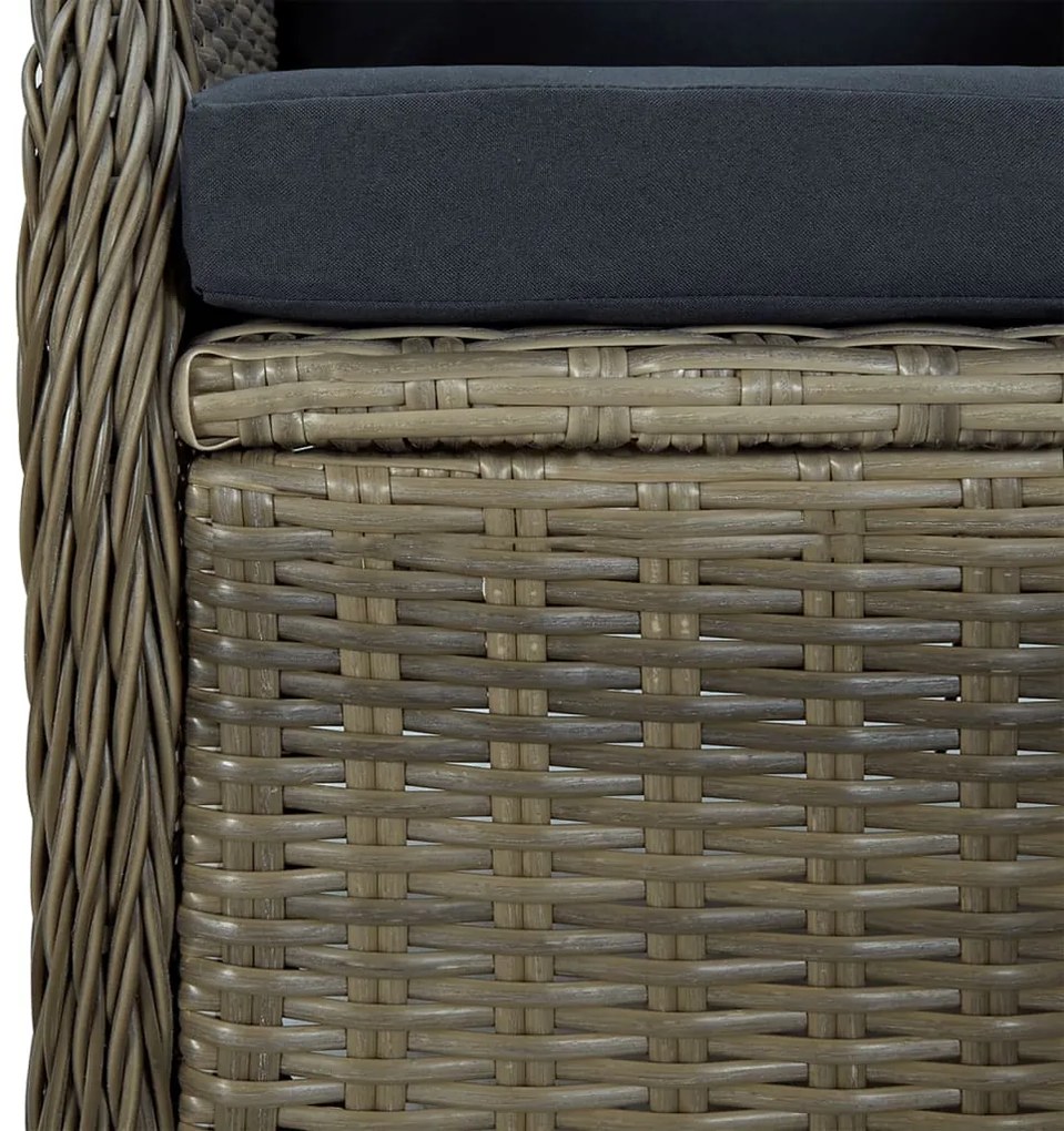 vidaXL Σετ Τραπεζαρίας Κήπου 5 Τεμαχίων Καφέ από Συνθετικό Ρατάν