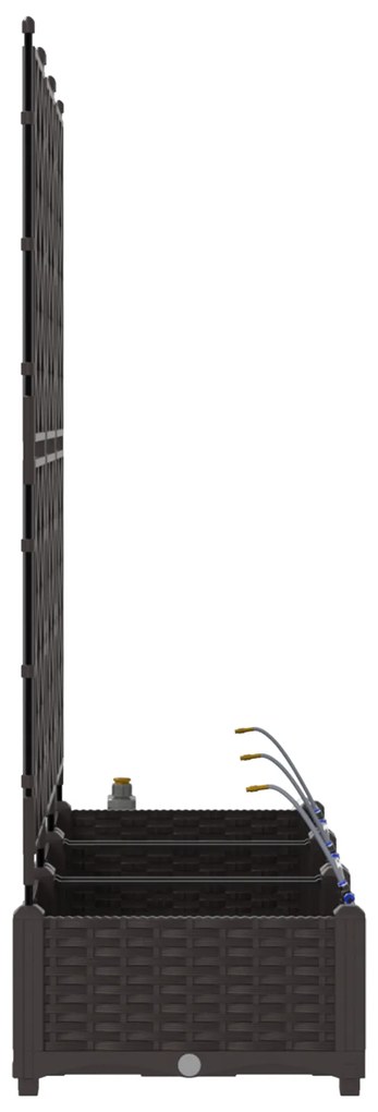 vidaXL Γλάστρες Κήπου 1 τεμ Καφασωτό Καφέ 120 x 40 x 126 cm Πλαστικό
