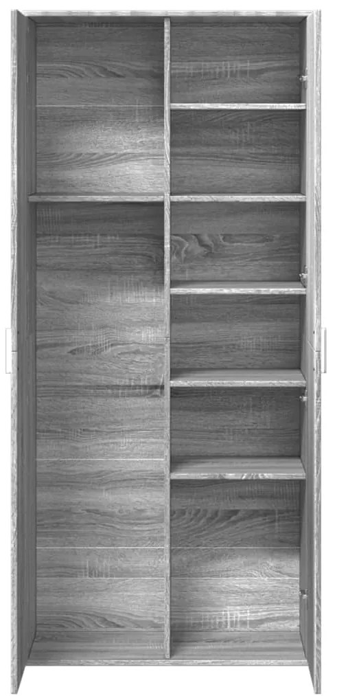 vidaXL Ντουλάπι Γκρι Sonoma 80x35x180 εκ. από Επεξεργασμένο Ξύλο