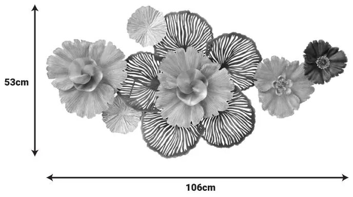 Διακοσμητικό τοίχου Jemiole Inart μέταλλο σε χρυσή-γκρι απόχρωση 106x53x9.5εκ