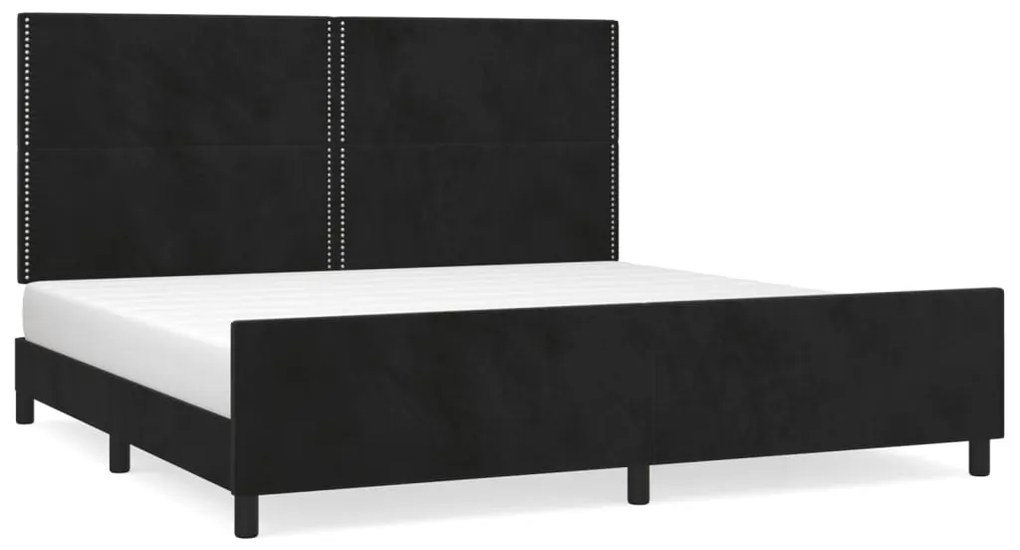 vidaXL Σκελετός Κρεβατιού Χωρίς Στρώμα Μαύρο 200x200 εκ. Βελούδινο